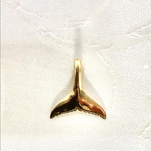 14k Gold Whales Tale Polished Pendent Necklace Custom Made on Maui Preowned - Picture 10 of 15